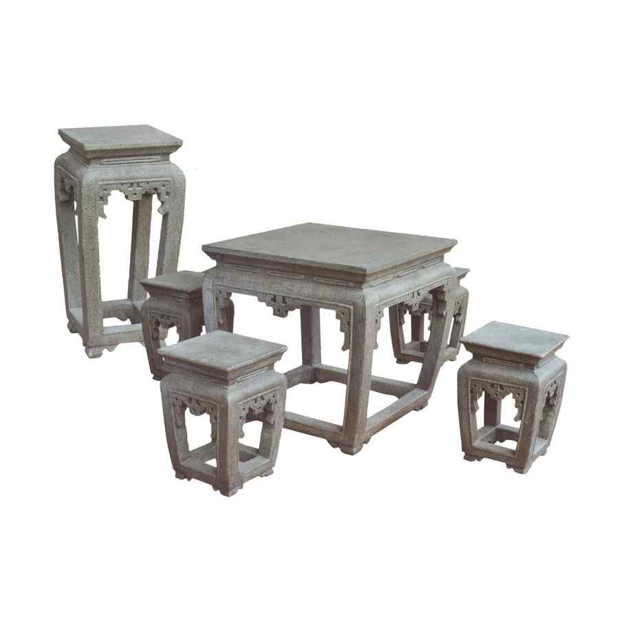 厂家直销定做青石圆桌雕花仿古做旧石桌石凳庭院户外家用石雕桌椅